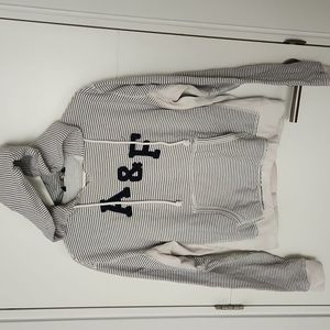 Abercrombie & Fitch A&F logo hoodie. Pin stripe sweatshirt with front pocket